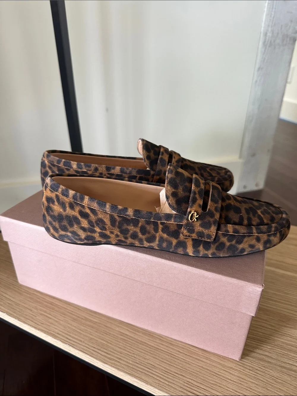 GIANVITO ROSSI Giorgia leopard-print velour loafers Size 37.5 NEW in box